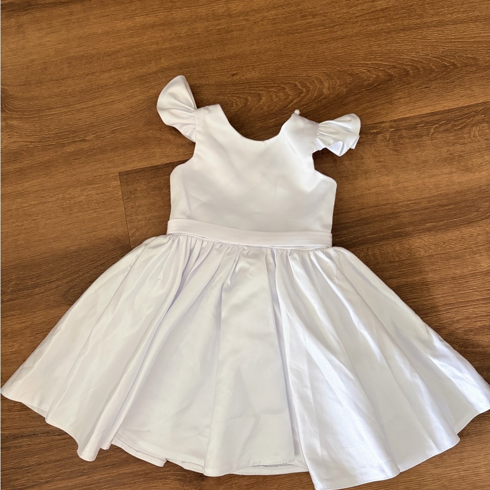 White Ruffled Sleeve Dress